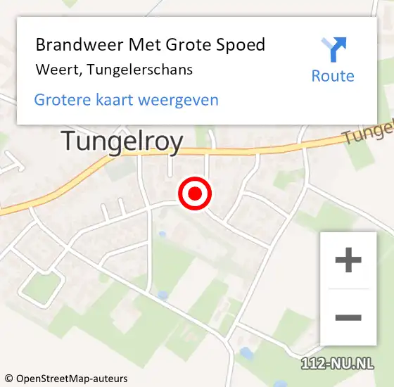 Locatie op kaart van de 112 melding: Brandweer Met Grote Spoed Naar Weert, Tungelerschans op 24 april 2016 20:28