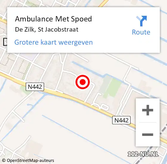 Locatie op kaart van de 112 melding: Ambulance Met Spoed Naar De Zilk, St Jacobstraat op 24 april 2016 22:04