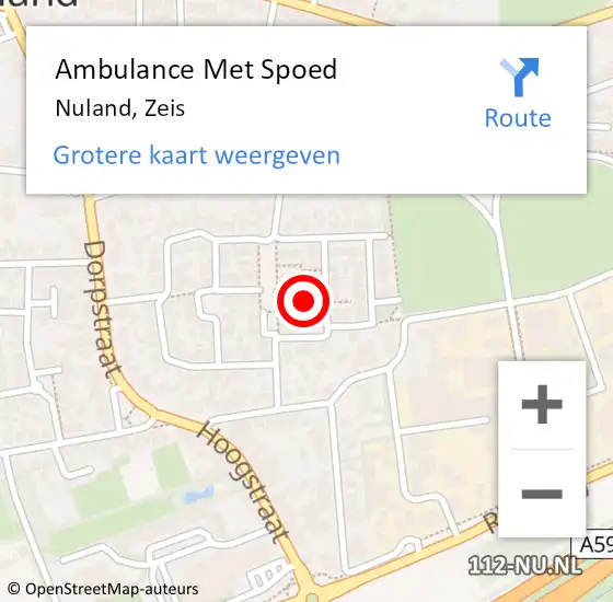 Locatie op kaart van de 112 melding: Ambulance Met Spoed Naar Nuland, Zeis op 12 december 2013 22:11