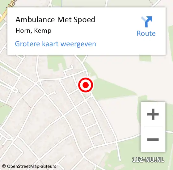Locatie op kaart van de 112 melding: Ambulance Met Spoed Naar Horn, Kemp op 25 april 2016 11:10