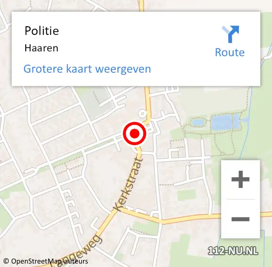 Locatie op kaart van de 112 melding: Politie Haaren op 25 april 2016 12:35