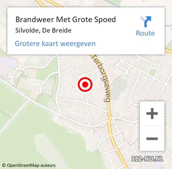 Locatie op kaart van de 112 melding: Brandweer Met Grote Spoed Naar Silvolde, De Breide op 25 april 2016 13:35