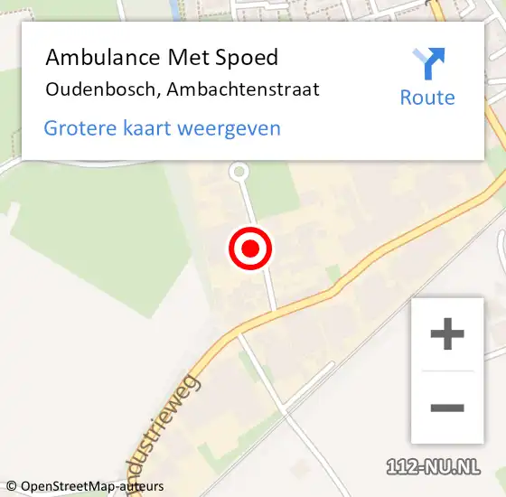 Locatie op kaart van de 112 melding: Ambulance Met Spoed Naar Oudenbosch, Ambachtenstraat op 25 april 2016 14:13