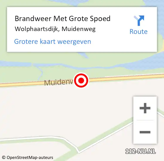 Locatie op kaart van de 112 melding: Brandweer Met Grote Spoed Naar Wolphaartsdijk, Muidenweg op 25 april 2016 15:27