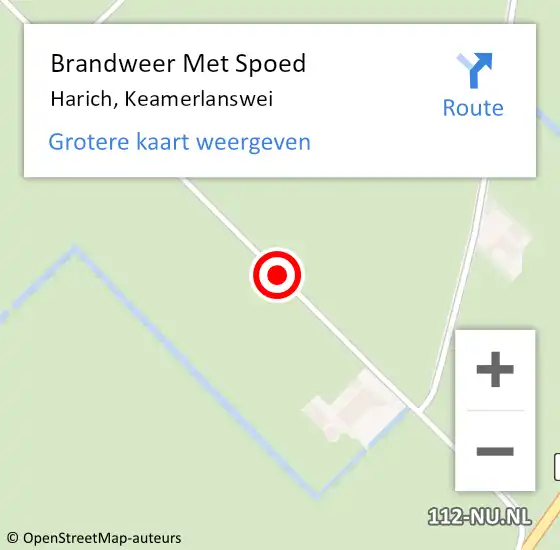 Locatie op kaart van de 112 melding: Brandweer Met Spoed Naar Harich, Keamerlanswei op 25 april 2016 15:54