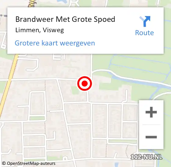 Locatie op kaart van de 112 melding: Brandweer Met Grote Spoed Naar Limmen, Visweg op 25 april 2016 16:02