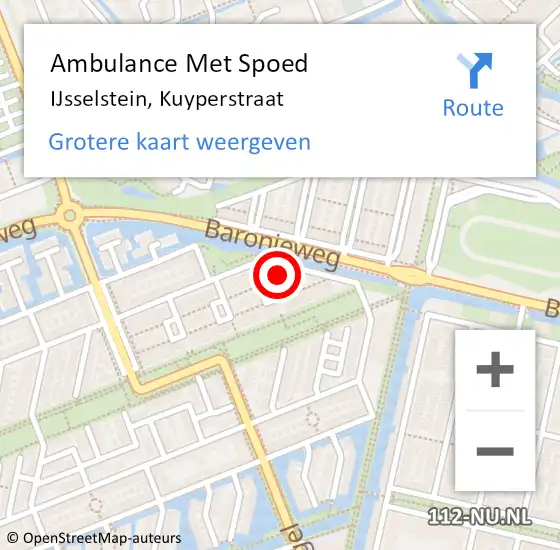 Locatie op kaart van de 112 melding: Ambulance Met Spoed Naar IJsselstein, Kuyperstraat op 25 april 2016 17:15