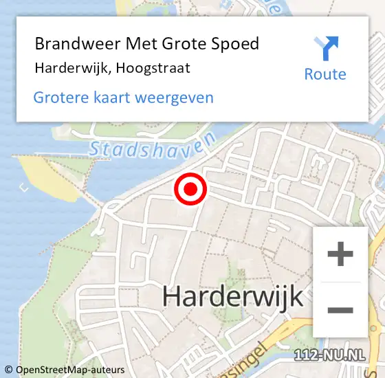 Locatie op kaart van de 112 melding: Brandweer Met Grote Spoed Naar Harderwijk, Hoogstraat op 25 april 2016 18:04