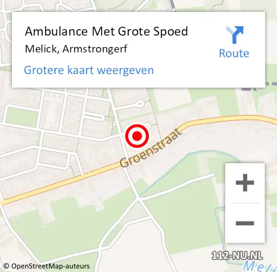 Locatie op kaart van de 112 melding: Ambulance Met Grote Spoed Naar Melick, Armstrongerf op 25 april 2016 19:07