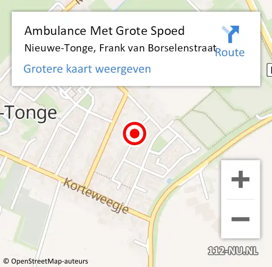 Locatie op kaart van de 112 melding: Ambulance Met Grote Spoed Naar Nieuwe-Tonge, Frank van Borselenstraat op 13 december 2013 01:20