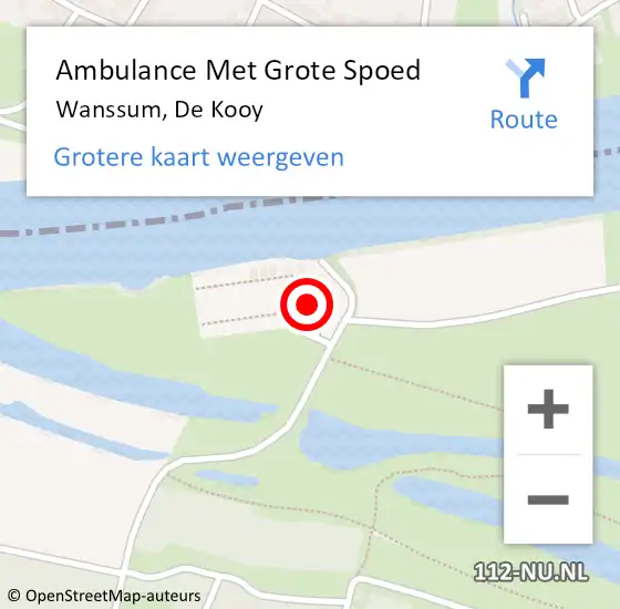 Locatie op kaart van de 112 melding: Ambulance Met Grote Spoed Naar Wanssum, De Kooy op 25 april 2016 20:15