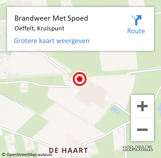 Locatie op kaart van de 112 melding: Brandweer Met Spoed Naar Oeffelt, Kruispunt op 25 april 2016 20:19