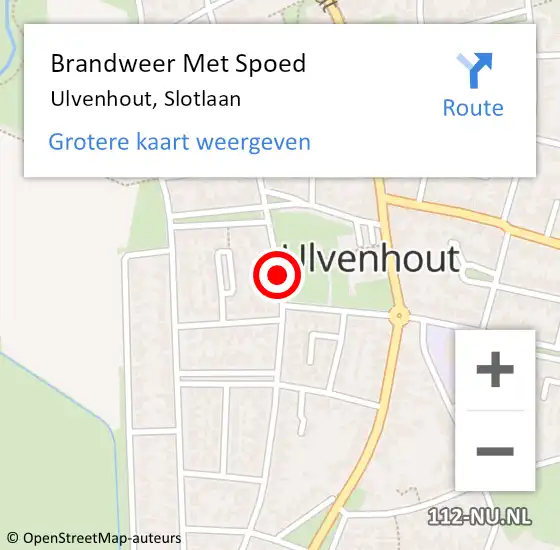 Locatie op kaart van de 112 melding: Brandweer Met Spoed Naar Ulvenhout, Slotlaan op 25 april 2016 20:48