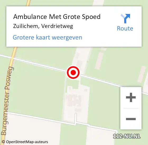 Locatie op kaart van de 112 melding: Ambulance Met Grote Spoed Naar Zuilichem, Verdrietweg op 25 april 2016 20:48