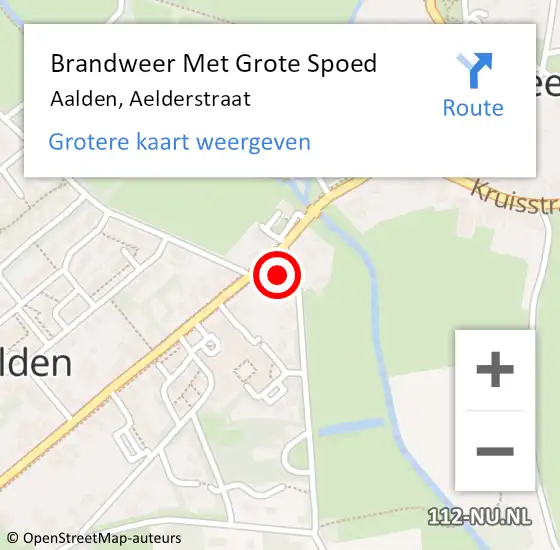 Locatie op kaart van de 112 melding: Brandweer Met Grote Spoed Naar Aalden, Aelderstraat op 25 april 2016 21:32