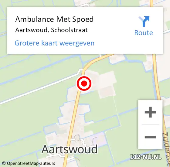 Locatie op kaart van de 112 melding: Ambulance Met Spoed Naar Aartswoud, Schoolstraat op 26 april 2016 02:46