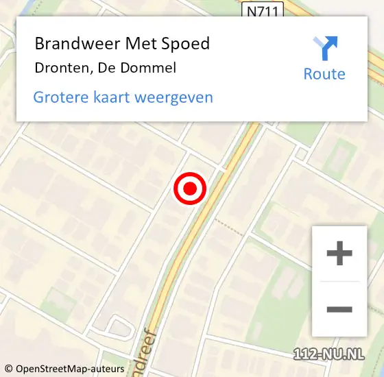 Locatie op kaart van de 112 melding: Brandweer Met Spoed Naar Dronten, De Dommel op 26 april 2016 09:57