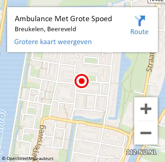 Locatie op kaart van de 112 melding: Ambulance Met Grote Spoed Naar Breukelen, Beereveld op 26 april 2016 13:12