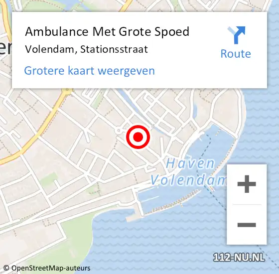 Locatie op kaart van de 112 melding: Ambulance Met Grote Spoed Naar Volendam, Stationsstraat op 26 april 2016 14:18