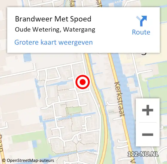 Locatie op kaart van de 112 melding: Brandweer Met Spoed Naar Oude Wetering, Watergang op 26 april 2016 14:40