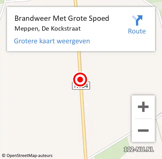 Locatie op kaart van de 112 melding: Brandweer Met Grote Spoed Naar Meppen, De Kockstraat op 13 december 2013 06:00