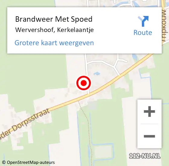 Locatie op kaart van de 112 melding: Brandweer Met Spoed Naar Wervershoof, Kerkelaantje op 26 april 2016 15:53