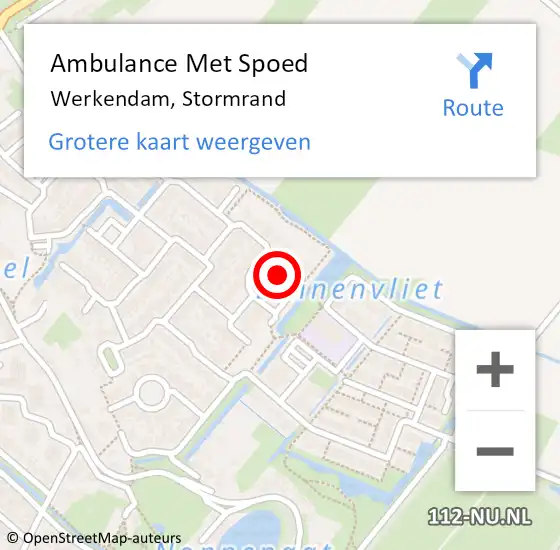 Locatie op kaart van de 112 melding: Ambulance Met Spoed Naar Werkendam, Stormrand op 26 april 2016 17:22