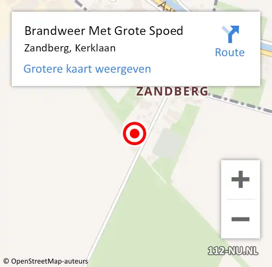 Locatie op kaart van de 112 melding: Brandweer Met Grote Spoed Naar Zandberg, Kerklaan op 26 april 2016 17:23