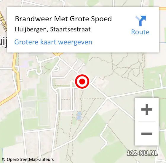 Locatie op kaart van de 112 melding: Brandweer Met Grote Spoed Naar Huijbergen, Staartsestraat op 26 april 2016 17:26