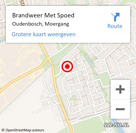 Locatie op kaart van de 112 melding: Brandweer Met Spoed Naar Oudenbosch, Moergang op 26 april 2016 17:34