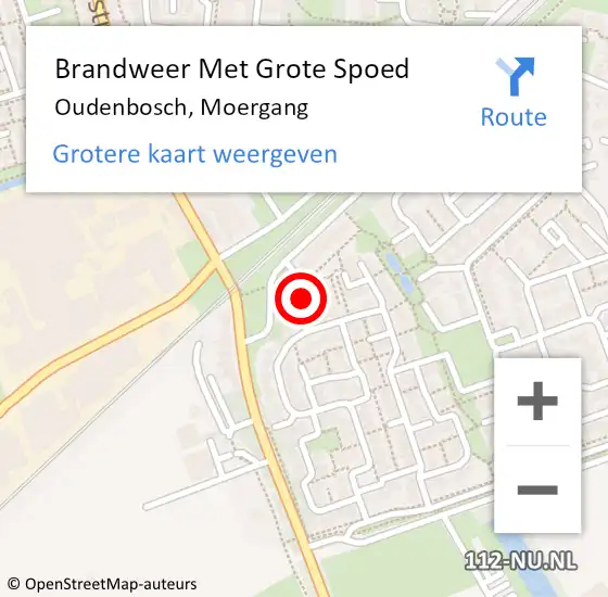 Locatie op kaart van de 112 melding: Brandweer Met Grote Spoed Naar Oudenbosch, Moergang op 26 april 2016 17:41