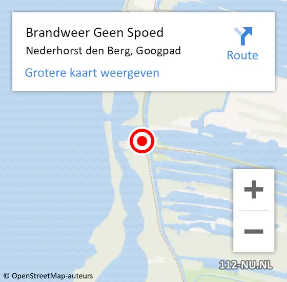 Locatie op kaart van de 112 melding: Brandweer Geen Spoed Naar Nederhorst den Berg, Googpad op 26 april 2016 20:03