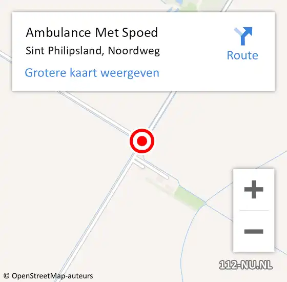 Locatie op kaart van de 112 melding: Ambulance Met Spoed Naar Sint Philipsland, Noordweg op 26 april 2016 21:32