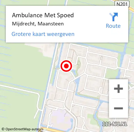 Locatie op kaart van de 112 melding: Ambulance Met Spoed Naar Mijdrecht, Maansteen op 27 april 2016 00:13