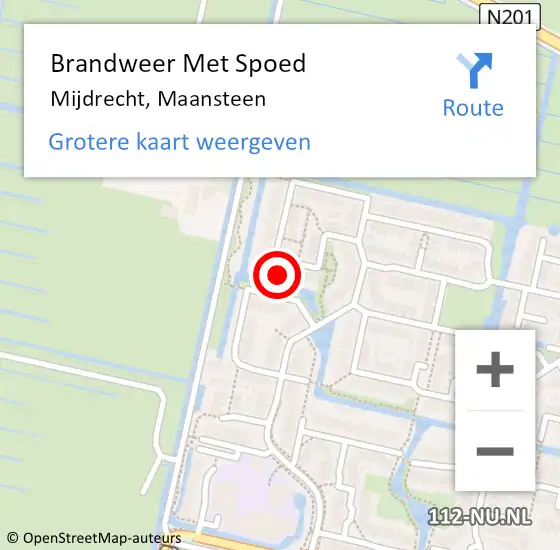 Locatie op kaart van de 112 melding: Brandweer Met Spoed Naar Mijdrecht, Maansteen op 27 april 2016 00:28