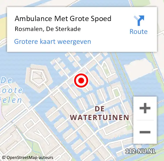 Locatie op kaart van de 112 melding: Ambulance Met Grote Spoed Naar Rosmalen, De Sterkade op 27 april 2016 01:10