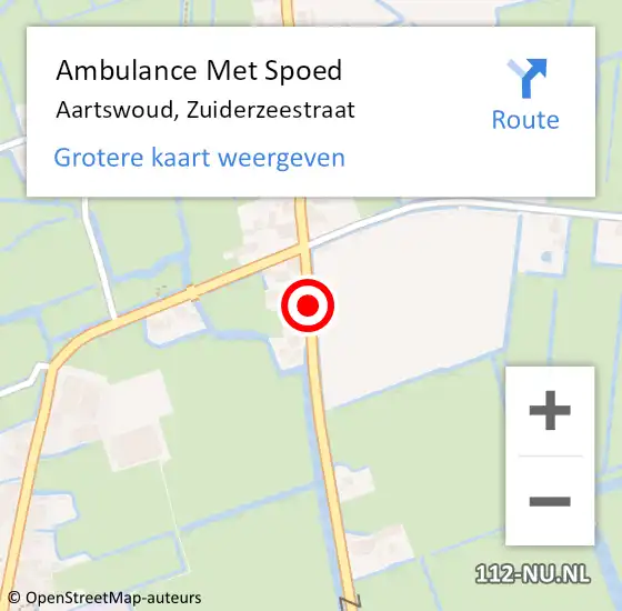 Locatie op kaart van de 112 melding: Ambulance Met Spoed Naar Aartswoud, Zuiderzeestraat op 27 april 2016 02:37