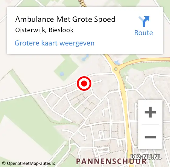 Locatie op kaart van de 112 melding: Ambulance Met Grote Spoed Naar Oisterwijk, Bieslook op 27 april 2016 03:24