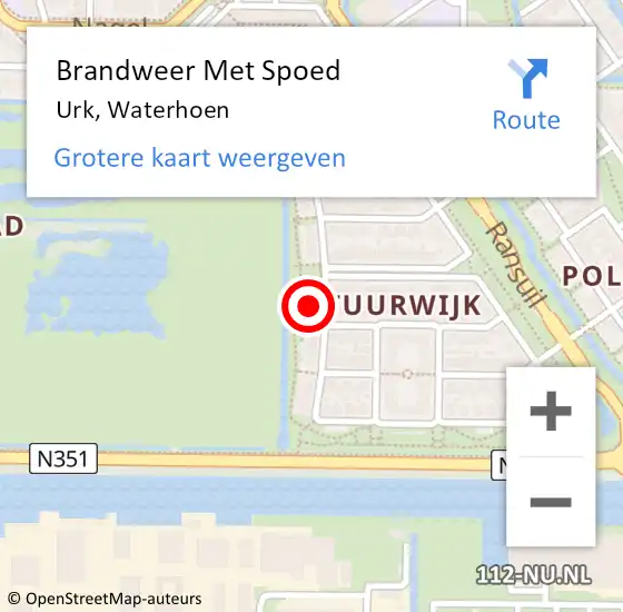 Locatie op kaart van de 112 melding: Brandweer Met Spoed Naar Urk, Waterhoen op 27 april 2016 03:31