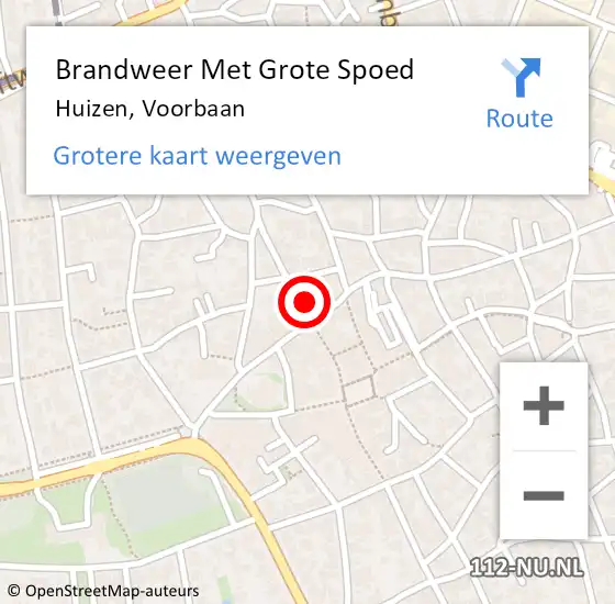 Locatie op kaart van de 112 melding: Brandweer Met Grote Spoed Naar Huizen, Voorbaan op 27 april 2016 05:26