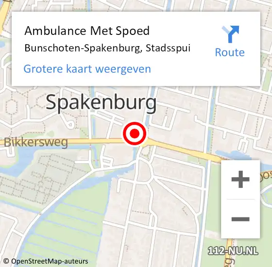 Locatie op kaart van de 112 melding: Ambulance Met Spoed Naar Bunschoten-Spakenburg, Stadsspui op 27 april 2016 10:10