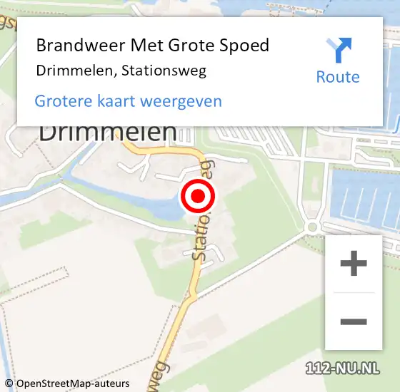 Locatie op kaart van de 112 melding: Brandweer Met Grote Spoed Naar Drimmelen, Stationsweg op 27 april 2016 12:33