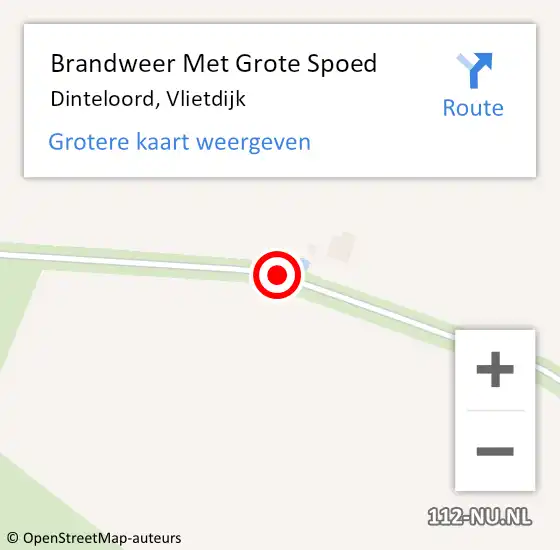 Locatie op kaart van de 112 melding: Brandweer Met Grote Spoed Naar Dinteloord, Vlietdijk op 27 april 2016 13:03