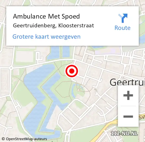 Locatie op kaart van de 112 melding: Ambulance Met Spoed Naar Geertruidenberg, Kloosterstraat op 27 april 2016 14:39