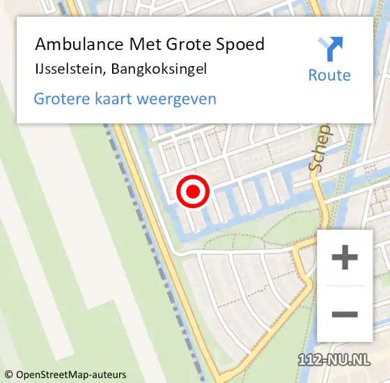 Locatie op kaart van de 112 melding: Ambulance Met Grote Spoed Naar IJsselstein, Bangkoksingel op 27 april 2016 14:47