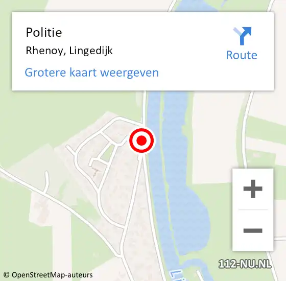 Locatie op kaart van de 112 melding: Politie Rhenoy, Lingedijk op 27 april 2016 14:51