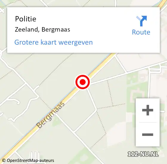 Locatie op kaart van de 112 melding: Politie Zeeland, Bergmaas op 13 december 2013 09:11