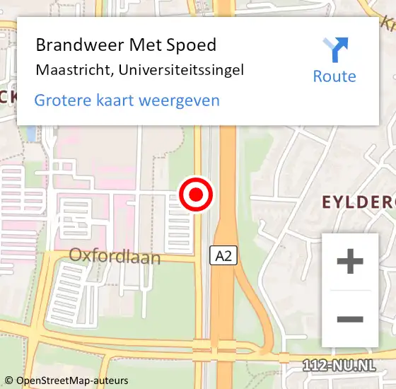 Locatie op kaart van de 112 melding: Brandweer Met Spoed Naar Maastricht, Universiteitssingel op 27 april 2016 18:28