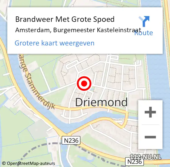 Locatie op kaart van de 112 melding: Brandweer Met Grote Spoed Naar Amsterdam, Burgemeester Kasteleinstraat op 27 april 2016 19:23