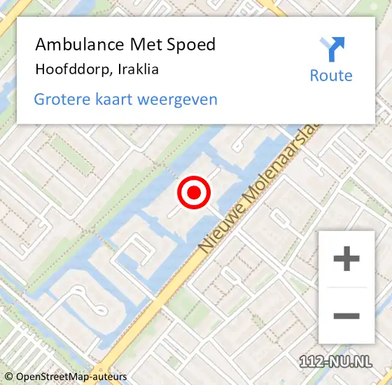 Locatie op kaart van de 112 melding: Ambulance Met Spoed Naar Hoofddorp, Iraklia op 27 april 2016 20:13